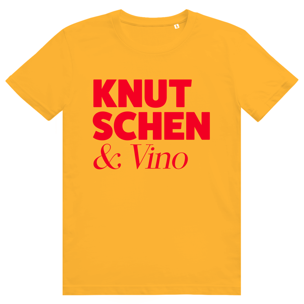 Knutschen und Vino - Lustiges Wein Wortspiel - Premium Bio Unisex T-Shirt