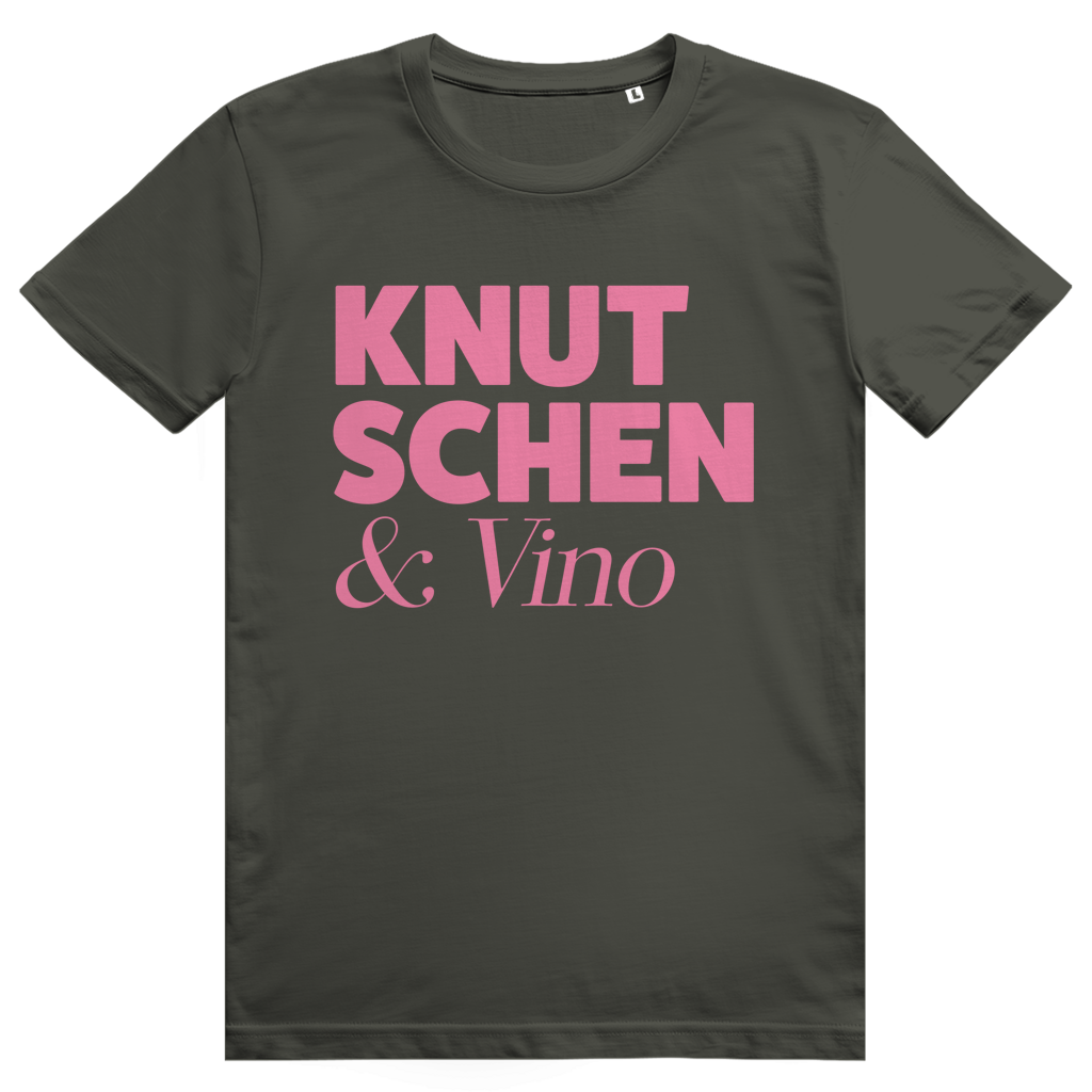 Knutschen und Vino - Lustiges Wein Wortspiel - Premium Bio Unisex T-Shirt