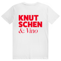 Knutschen und Vino - Lustiges Wein Wortspiel - Premium Bio Unisex (Rückendruck) T-Shirt