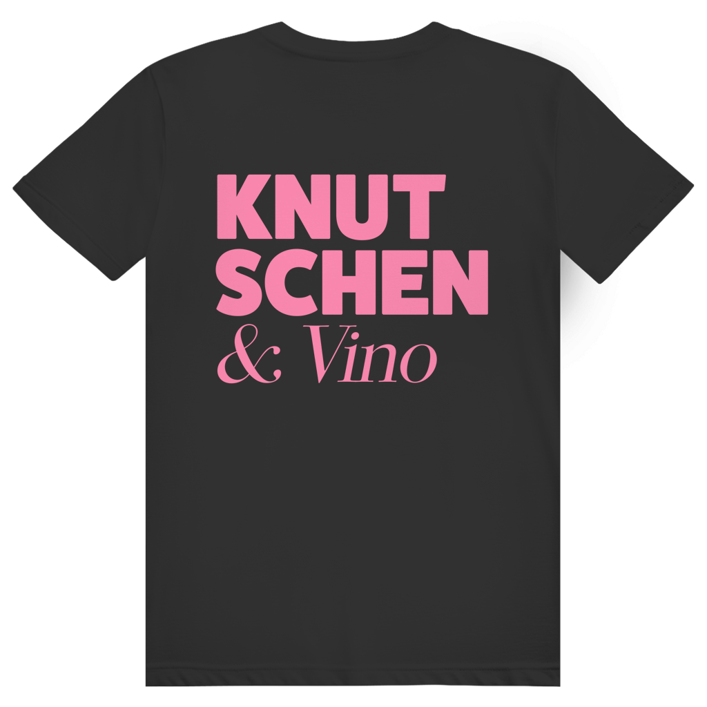 Knutschen und Vino - Lustiges Wein Wortspiel - Premium Bio Unisex (Rückendruck) T-Shirt
