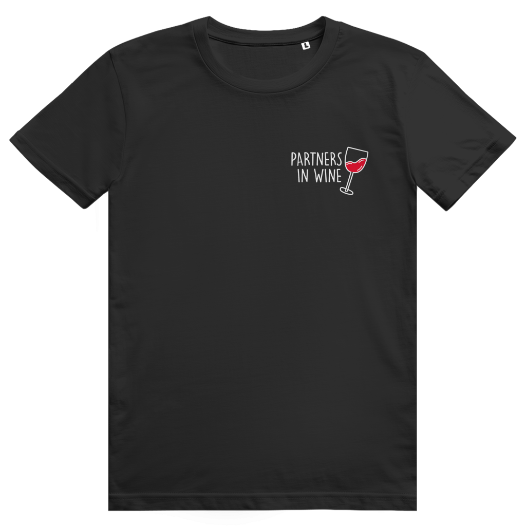 Partners in Wine - Lustiges Rotwein Wortspiel - Premium Bio Unisex T-Shirt