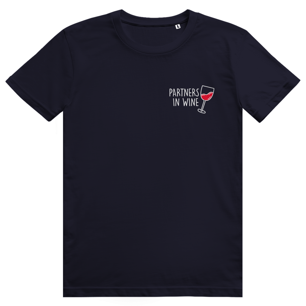 Partners in Wine - Lustiges Rotwein Wortspiel - Premium Bio Unisex T-Shirt