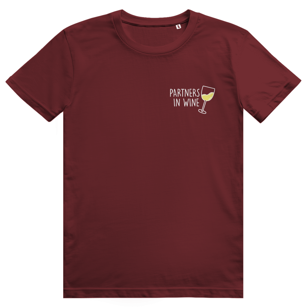 Partners in Wine - Lustiges Weißwein Wortspiel - Premium Bio Unisex T-Shirt