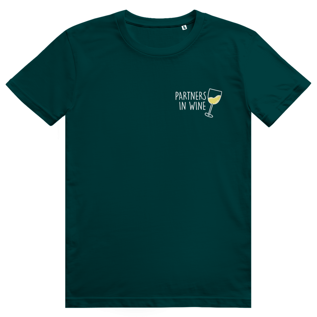 Partners in Wine - Lustiges Weißwein Wortspiel - Premium Bio Unisex T-Shirt