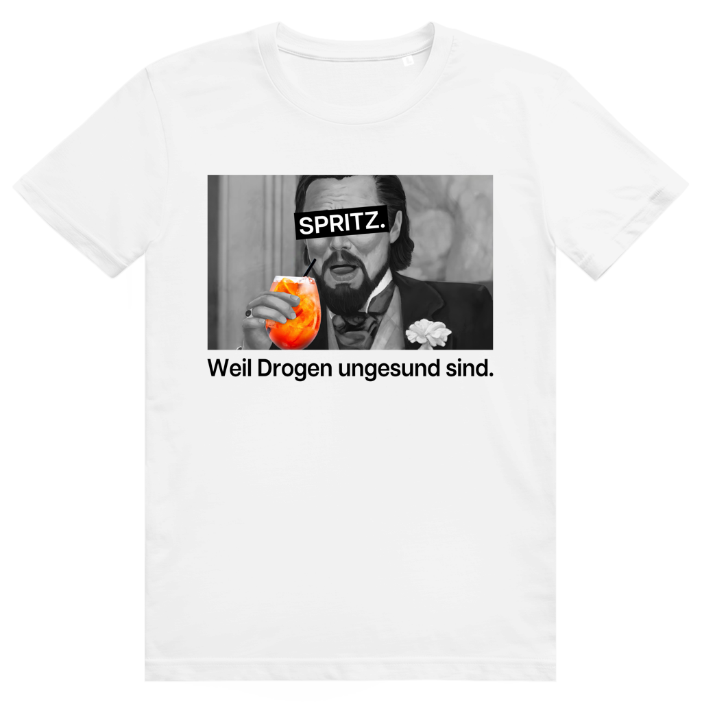 Spritz weil Drogen ungesund sind - Aperol Spritz Frecher Spruch - Premium Bio Unisex T-Shirt