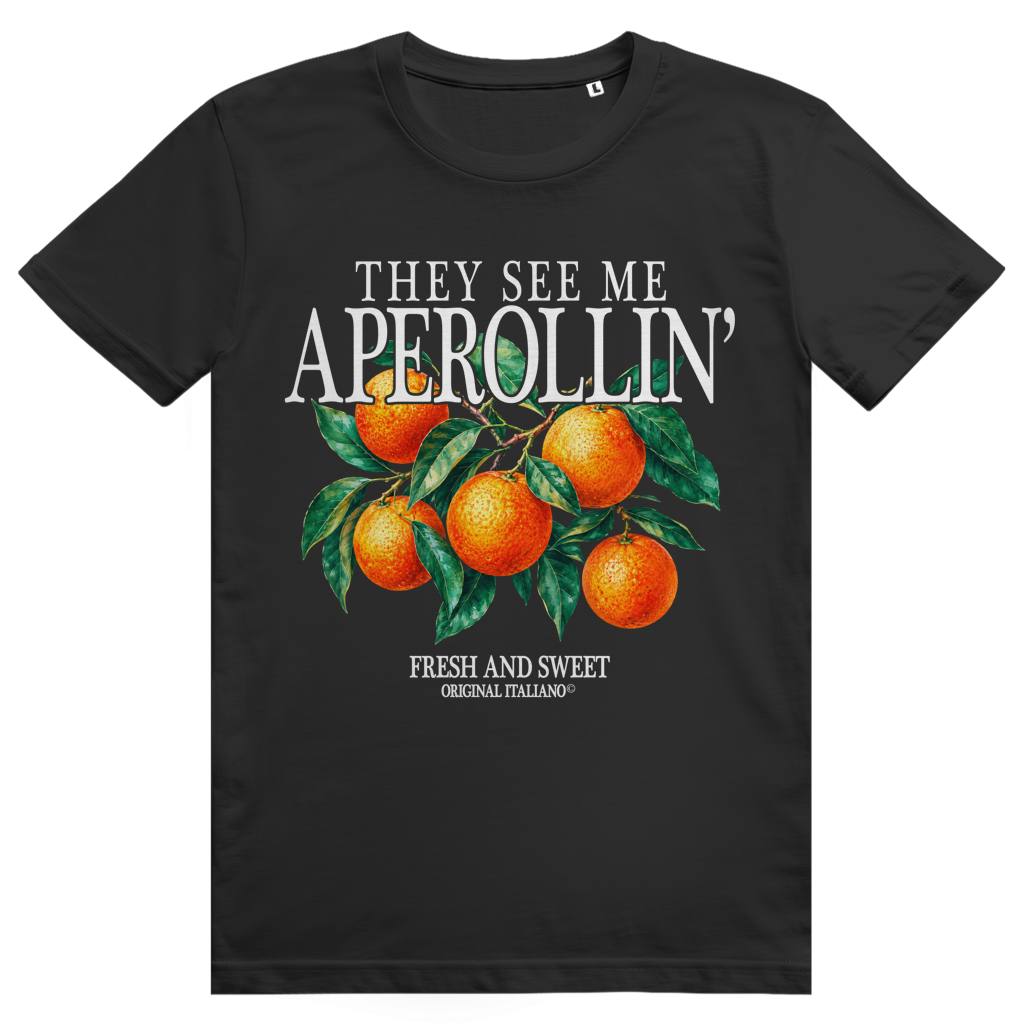 They See Me Aperollin - Aperol Spritz Italiano Orangen Print - Premium Bio Unisex T-Shirt