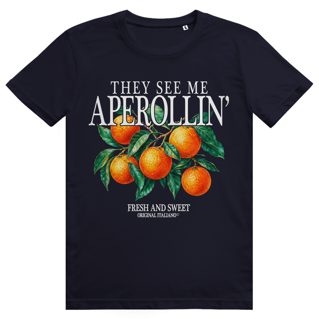 They See Me Aperollin - Aperol Spritz Italiano Orangen Print - Premium Bio Unisex T-Shirt
