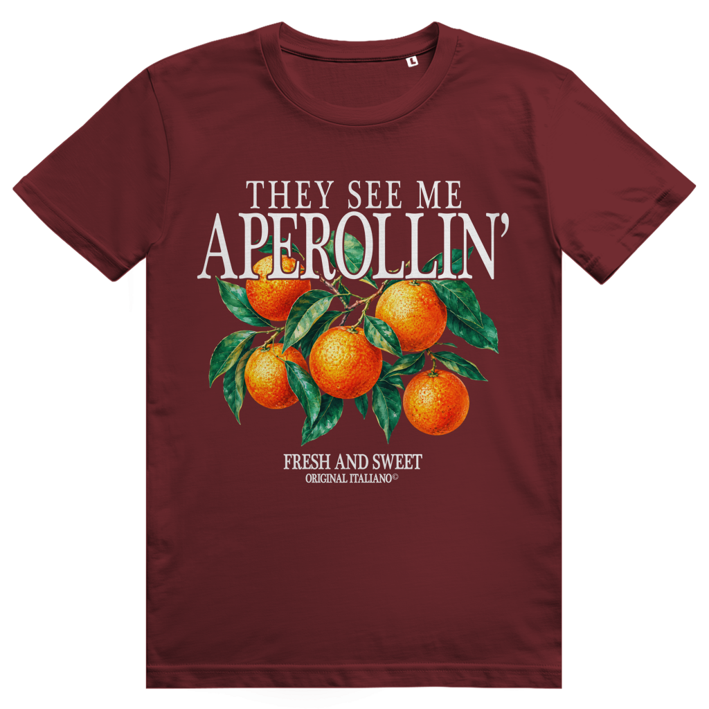 They See Me Aperollin - Aperol Spritz Italiano Orangen Print - Premium Bio Unisex T-Shirt