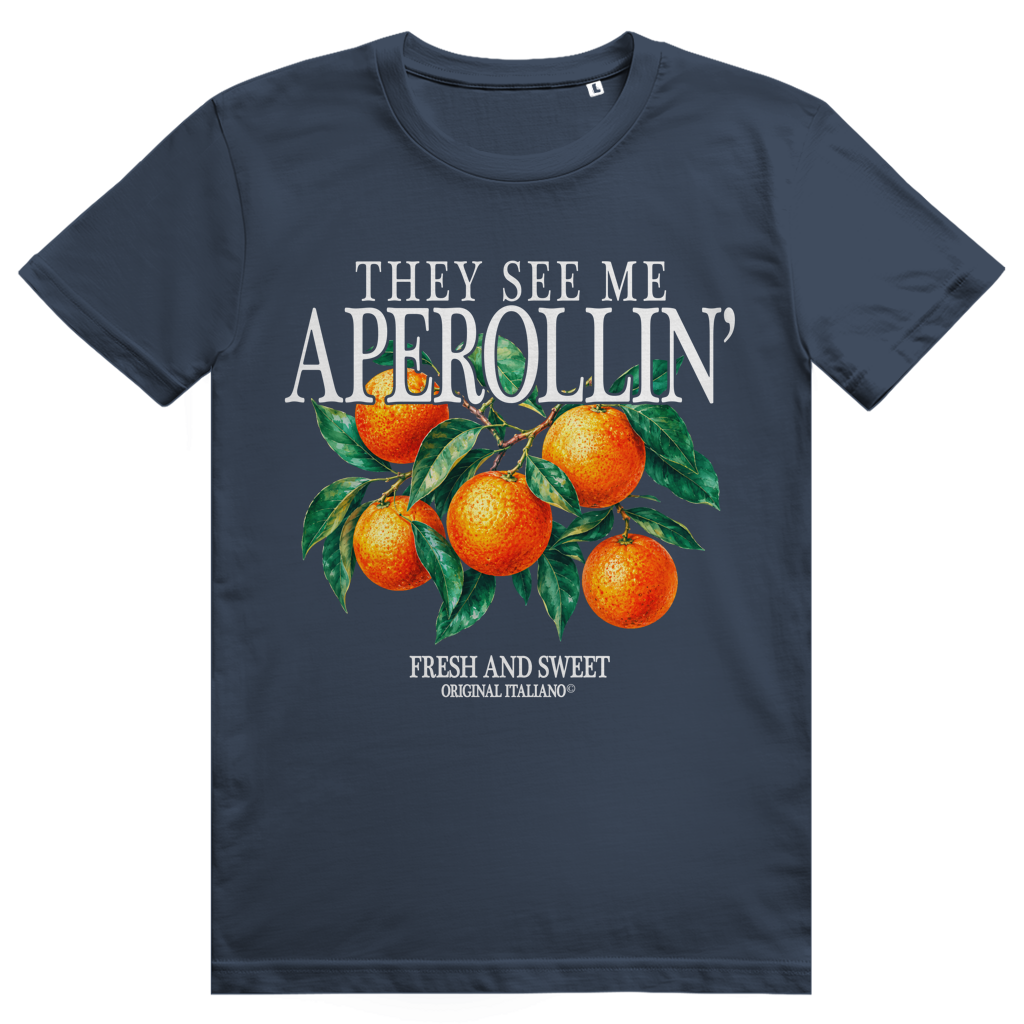They See Me Aperollin - Aperol Spritz Italiano Orangen Print - Premium Bio Unisex T-Shirt