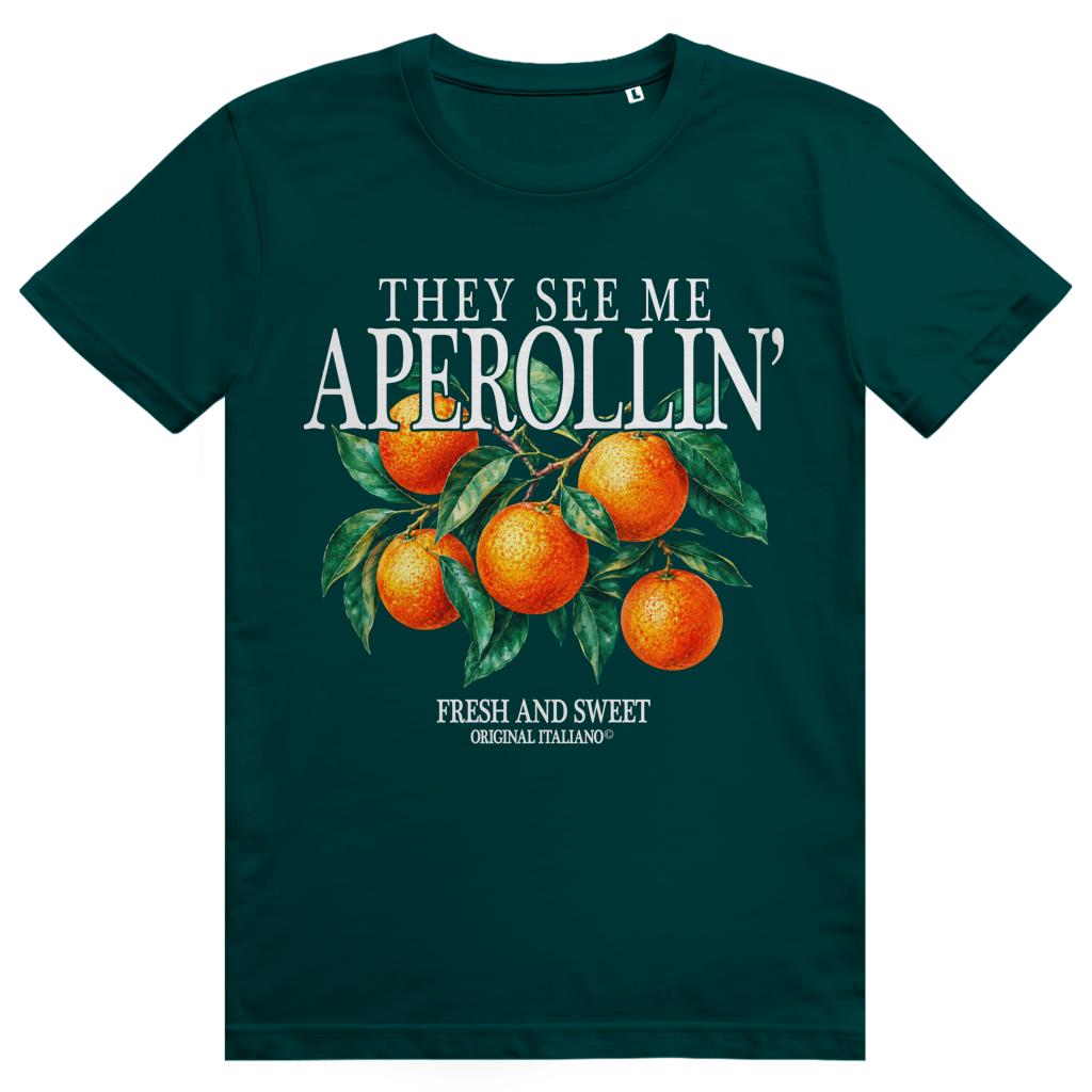 They See Me Aperollin - Aperol Spritz Italiano Orangen Print - Premium Bio Unisex T-Shirt