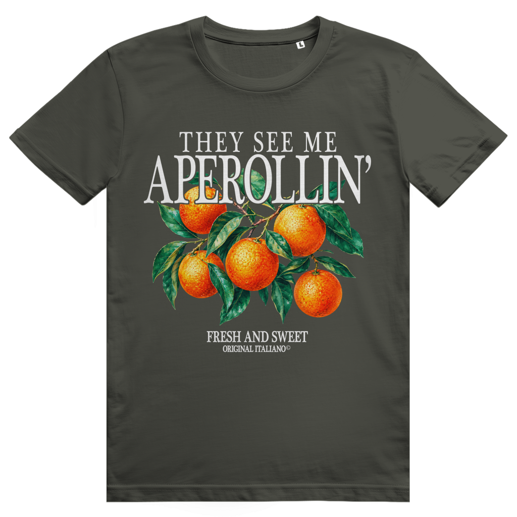 They See Me Aperollin - Aperol Spritz Italiano Orangen Print - Premium Bio Unisex T-Shirt