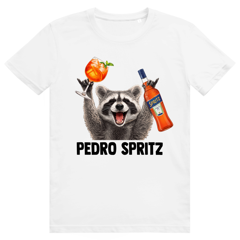 Pedro Spritz - Aperol Spritz Pedro Waschbär Klassiker - Premium Bio Unisex T-Shirt
