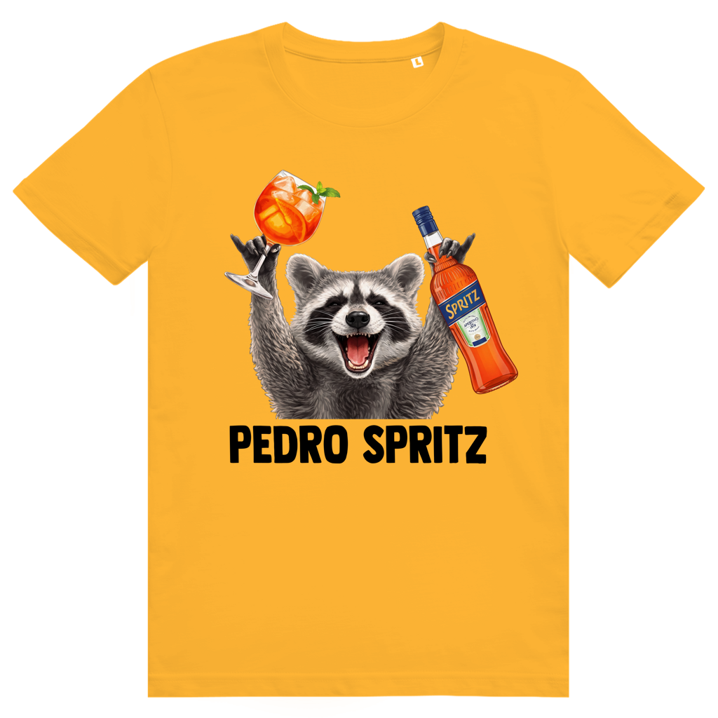 Pedro Spritz - Aperol Spritz Pedro Waschbär Klassiker - Premium Bio Unisex T-Shirt