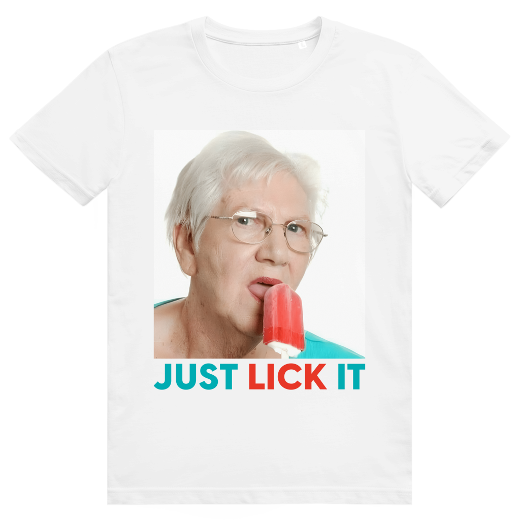 Just Lick It - Lustiges Oma leckt Eis Meme Statement - Premium Bio Unisex T-Shirt