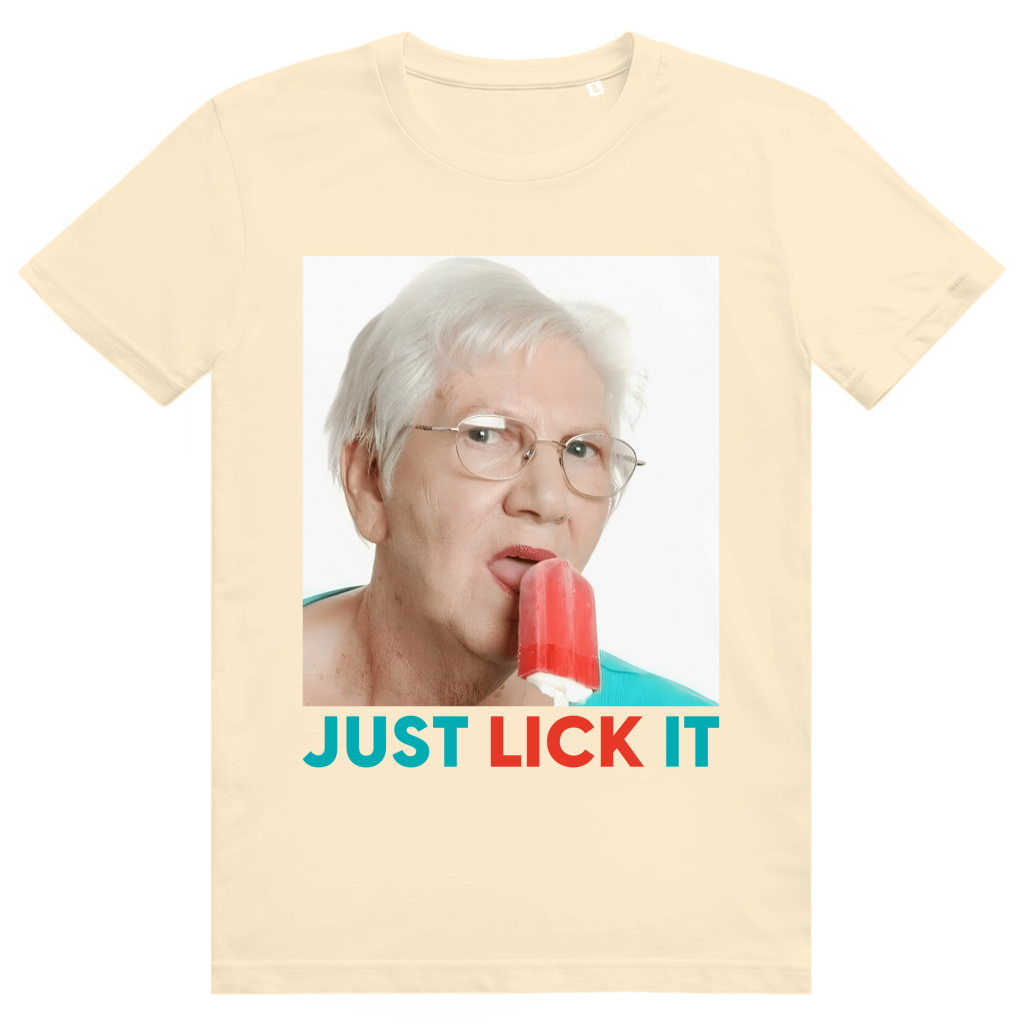 Just Lick It - Lustiges Oma leckt Eis Meme Statement - Premium Bio Unisex T-Shirt