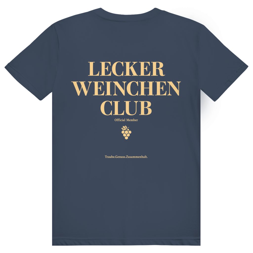 Lecker Weinchen Club Member - Lustige Weinliebhaber - Premium Bio Unisex (Rückendruck) T-Shirt