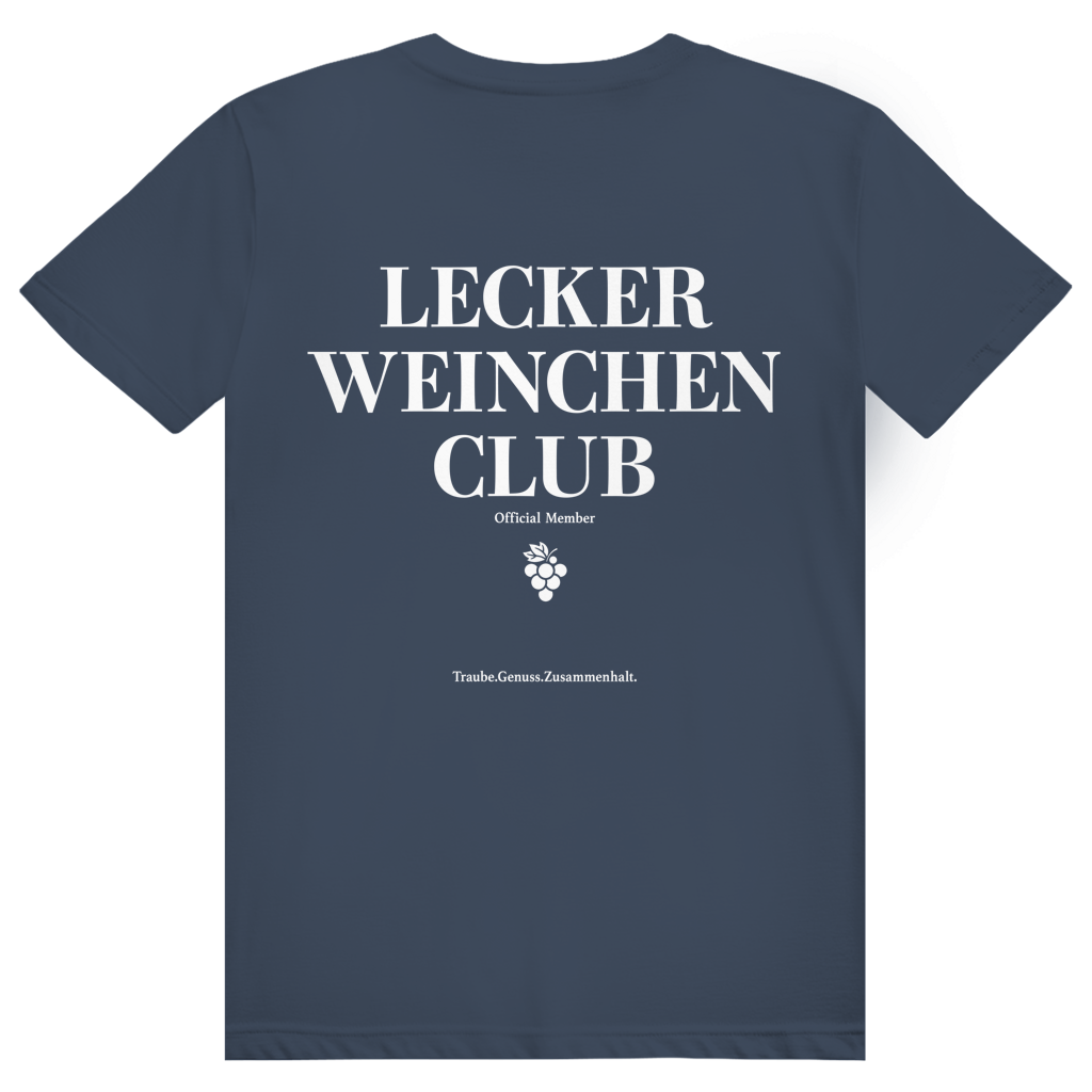 Lecker Weinchen Club Member - Lustige Weinliebhaber - Premium Bio Unisex (Rückendruck) T-Shirt