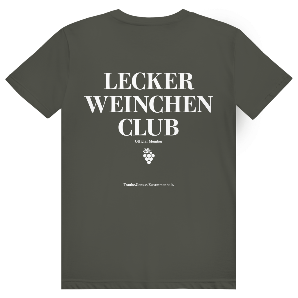 Lecker Weinchen Club Member - Lustige Weinliebhaber - Premium Bio Unisex (Rückendruck) T-Shirt