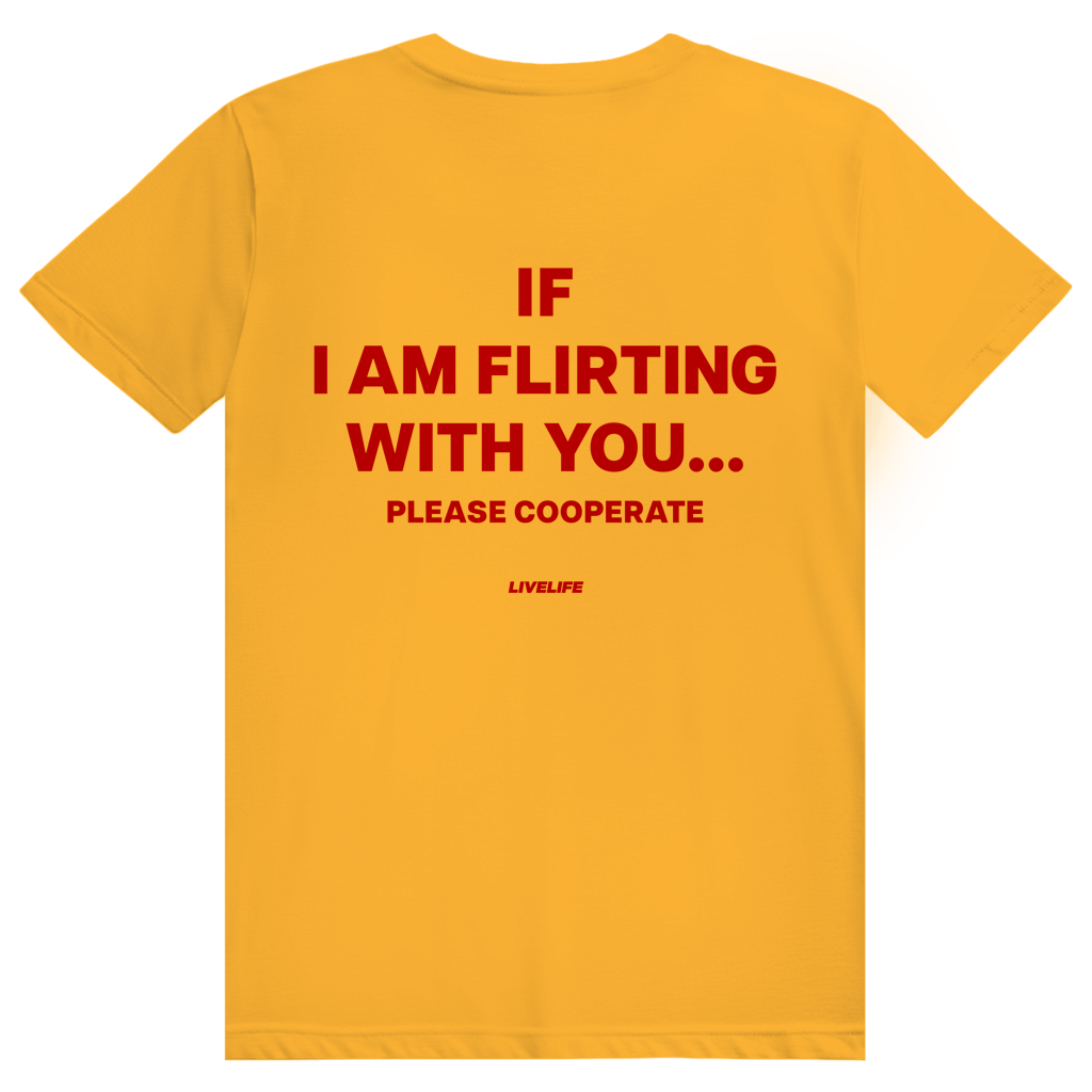 If I Am Flirting With You Please Cooperate - Lustiges Flirt Statement - Premium Bio Unisex (Rückendruck) T-Shirt