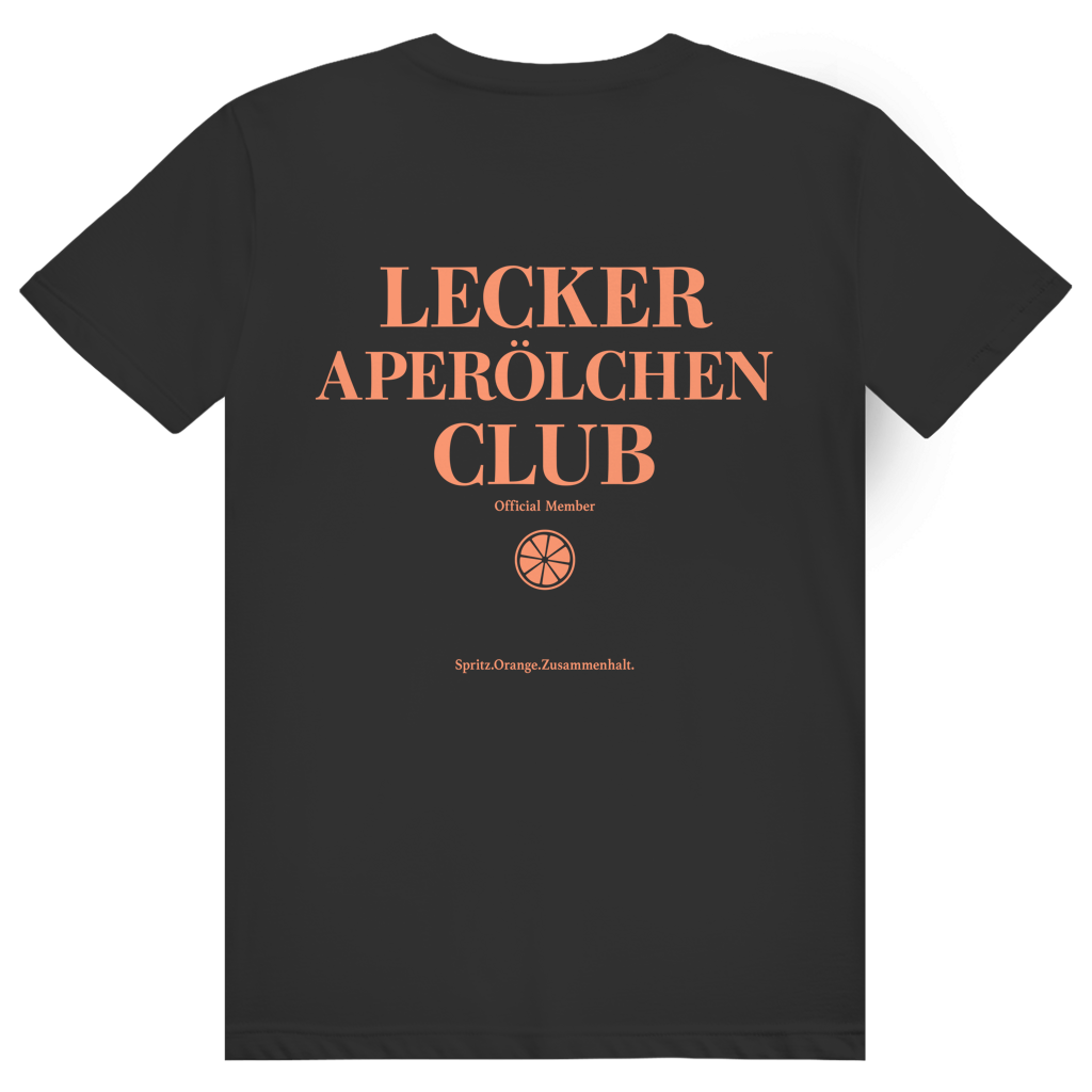 Lecker Aperölchen Club - Aperol Spritz Verein - Premium Bio Unisex (Rückendruck) T-Shirt