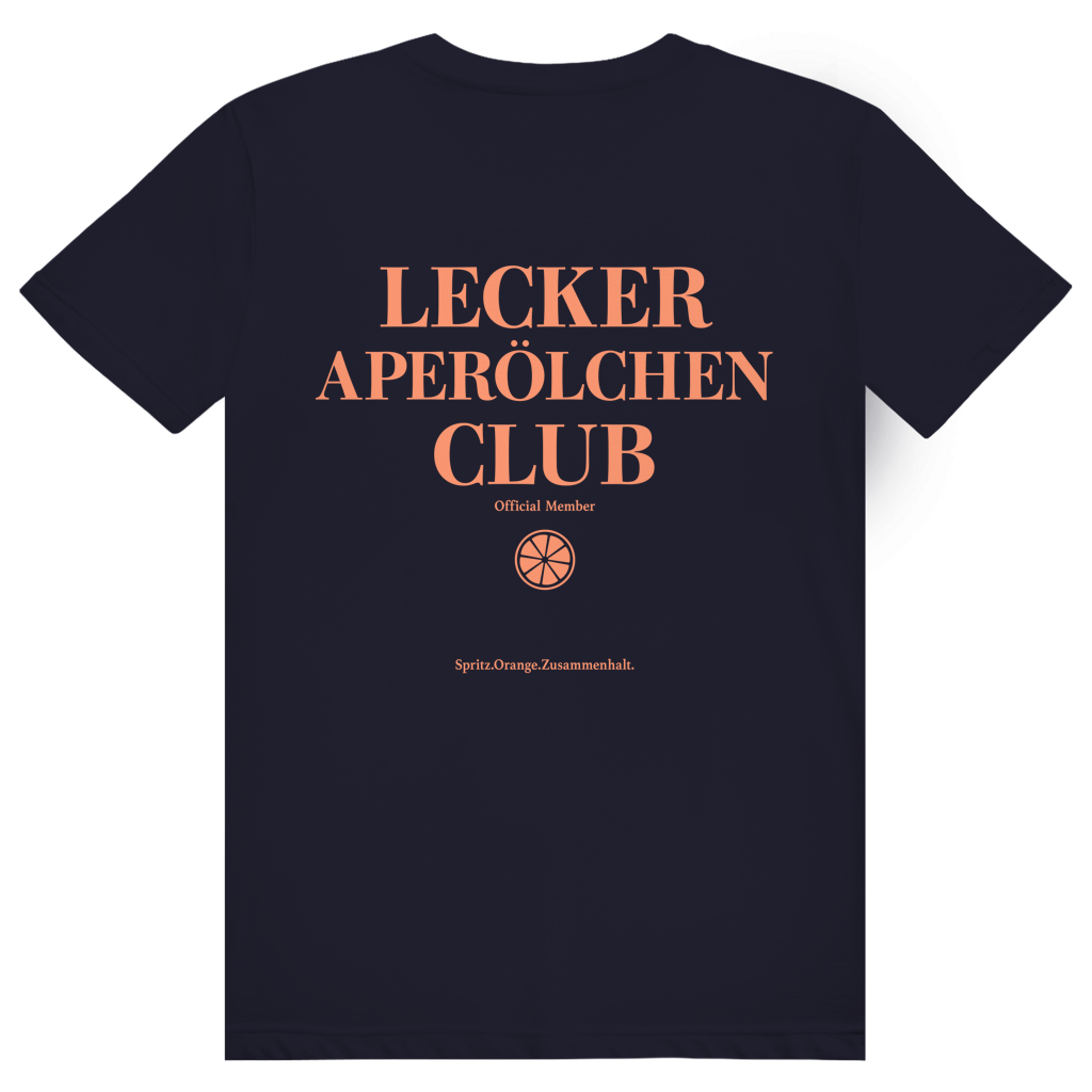 Lecker Aperölchen Club - Aperol Spritz Verein - Premium Bio Unisex (Rückendruck) T-Shirt