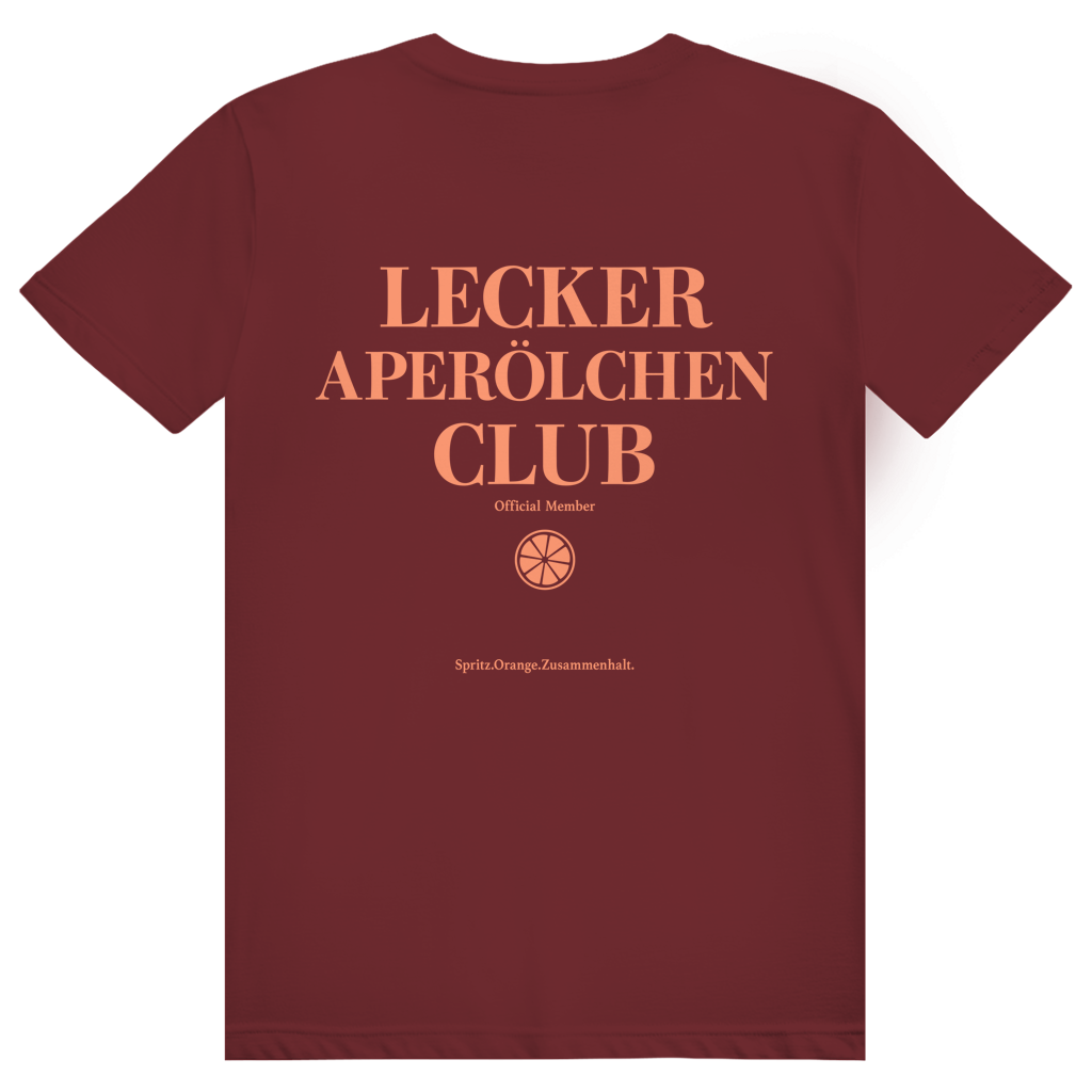 Lecker Aperölchen Club - Aperol Spritz Verein - Premium Bio Unisex (Rückendruck) T-Shirt