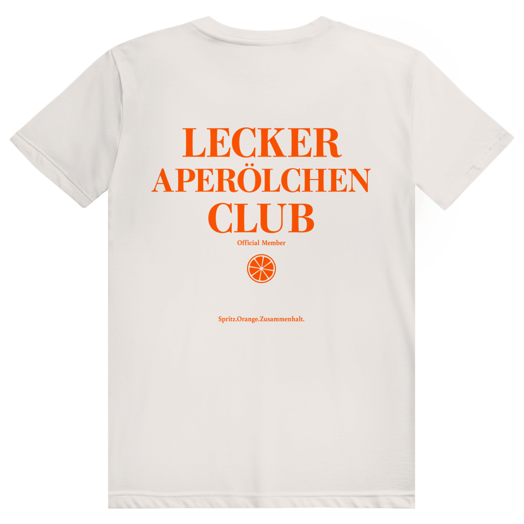 Lecker Aperölchen Club - Aperol Spritz Verein - Premium Bio Unisex (Rückendruck) T-Shirt