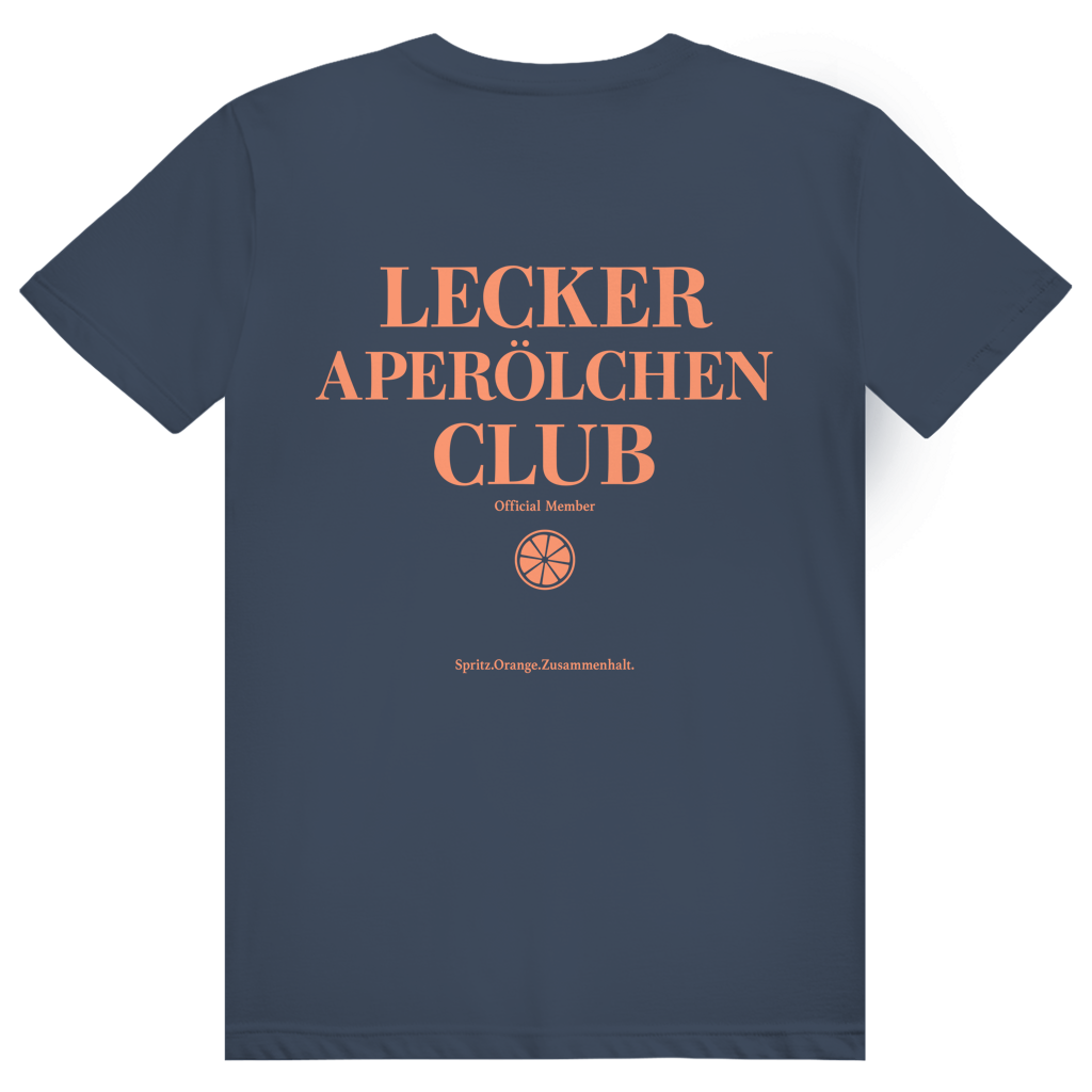 Lecker Aperölchen Club - Aperol Spritz Verein - Premium Bio Unisex (Rückendruck) T-Shirt