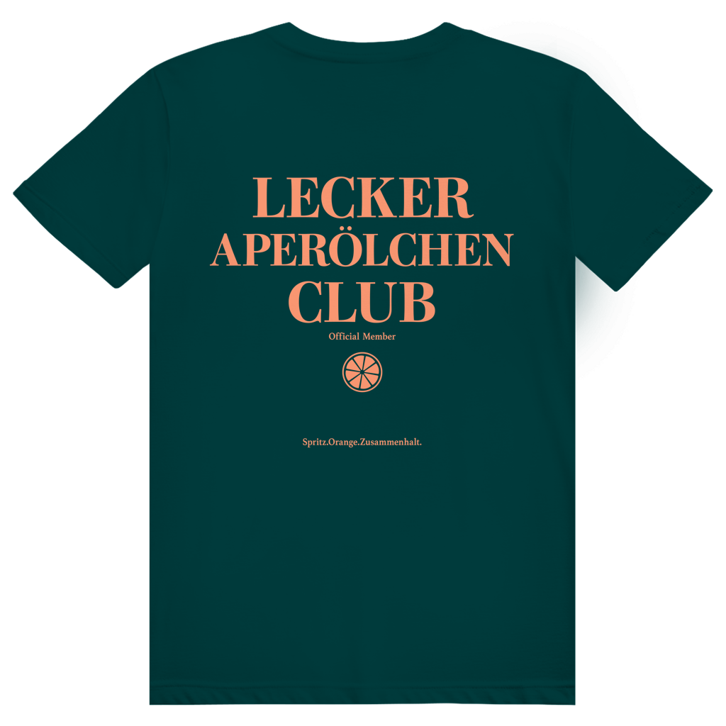 Lecker Aperölchen Club - Aperol Spritz Verein - Premium Bio Unisex (Rückendruck) T-Shirt