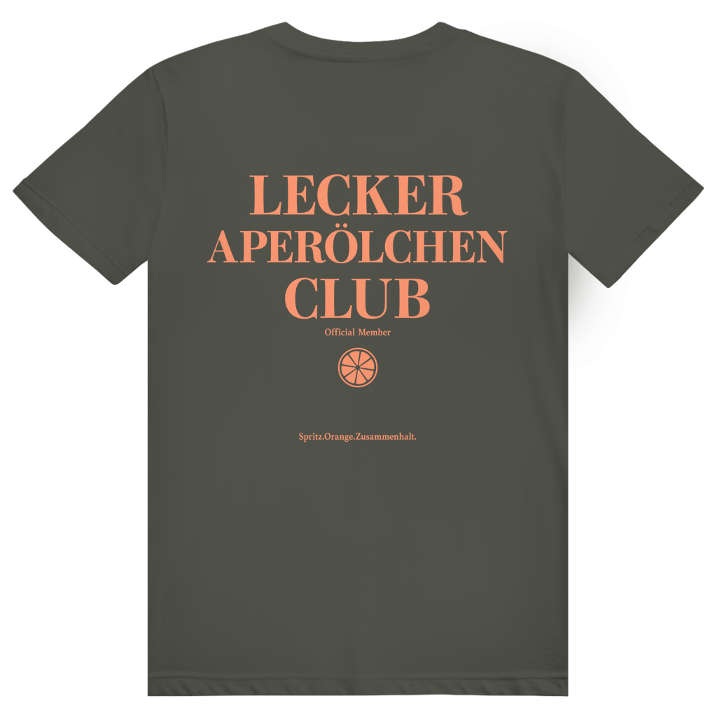 Lecker Aperölchen Club - Aperol Spritz Verein - Premium Bio Unisex (Rückendruck) T-Shirt