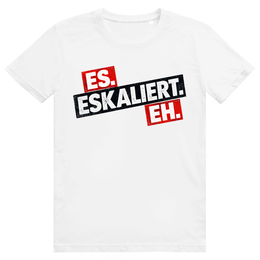 Es eskaliert eh - Frecher Bier Print - Premium Bio Unisex T-Shirt