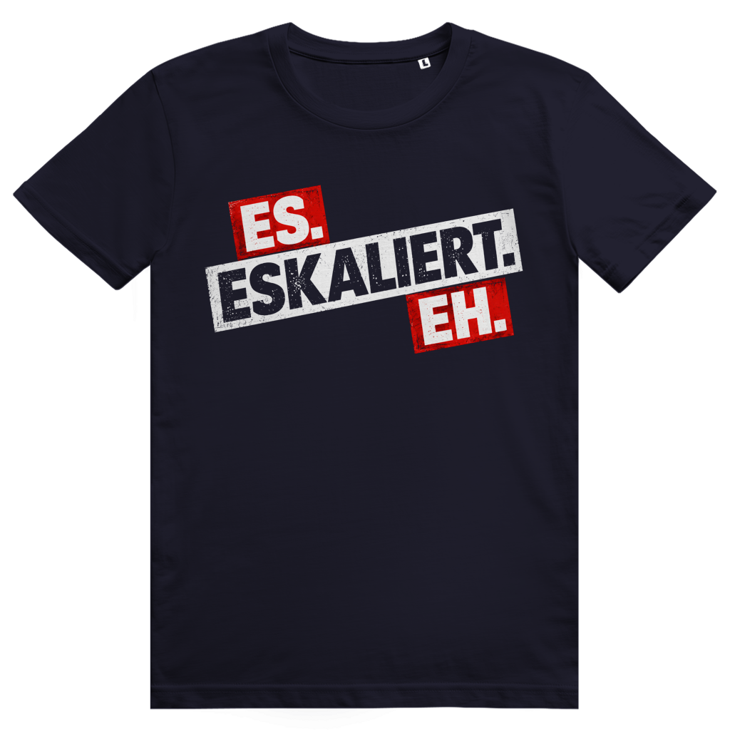 Es eskaliert eh - Frecher Bier Print - Premium Bio Unisex T-Shirt