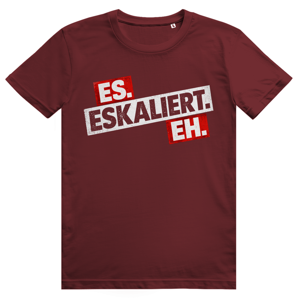 Es eskaliert eh - Frecher Bier Print - Premium Bio Unisex T-Shirt