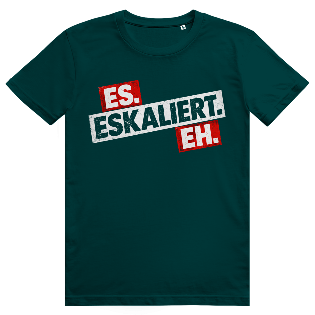 Es eskaliert eh - Frecher Bier Print - Premium Bio Unisex T-Shirt