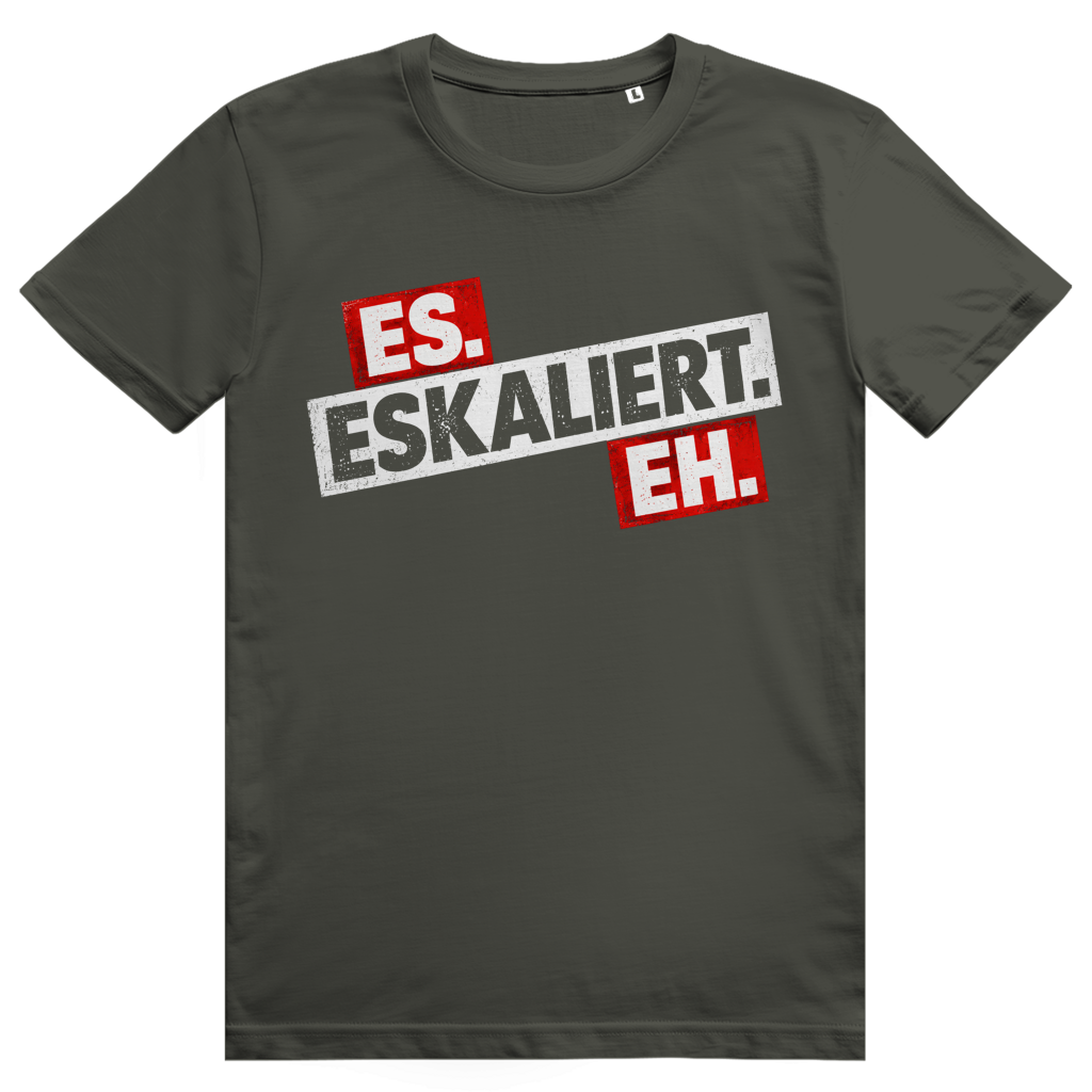 Es eskaliert eh - Frecher Bier Print - Premium Bio Unisex T-Shirt