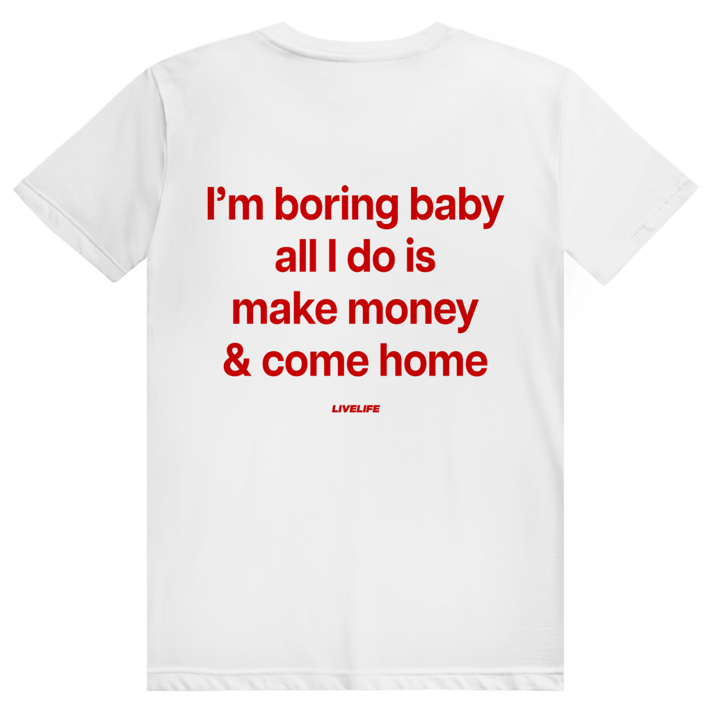 I'm Boring Baby - Charmantes Anti Hype Statement - Premium Bio Unisex (Rückendruck) T-Shirt