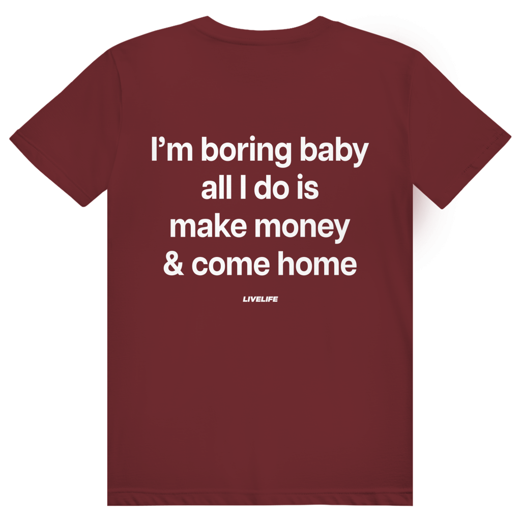 I'm Boring Baby - Charmantes Anti Hype Statement - Premium Bio Unisex (Rückendruck) T-Shirt