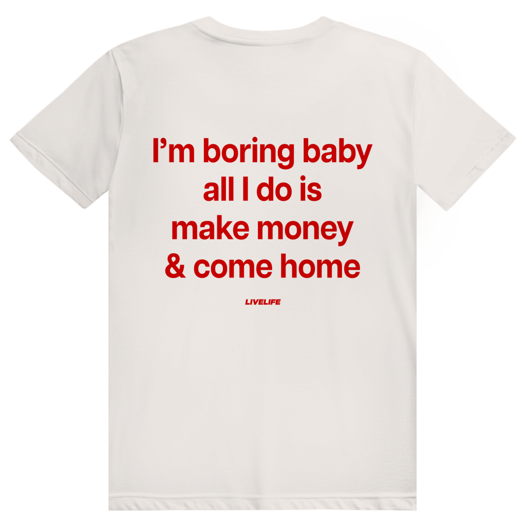 I'm Boring Baby - Charmantes Anti Hype Statement - Premium Bio Unisex (Rückendruck) T-Shirt