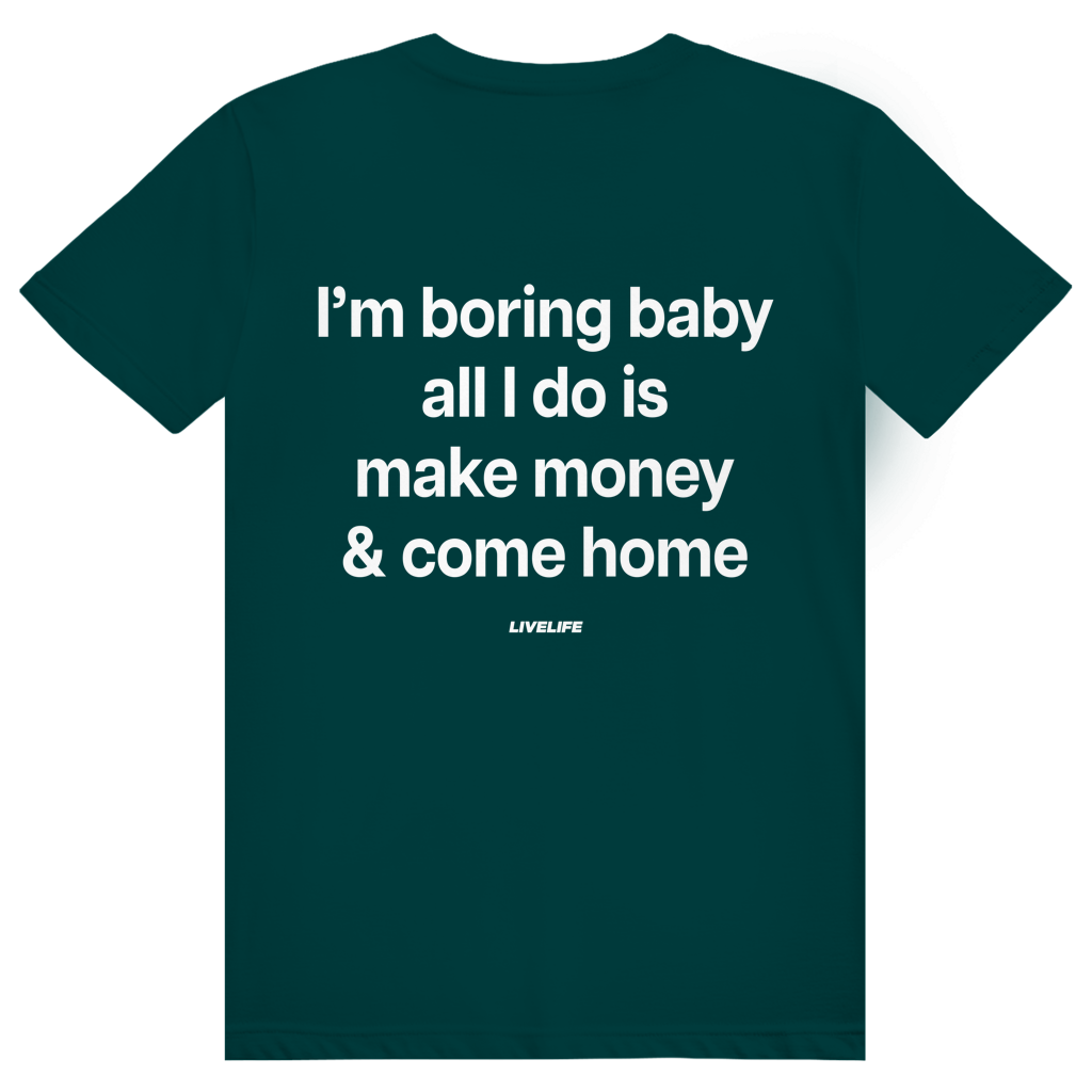 I'm Boring Baby - Charmantes Anti Hype Statement - Premium Bio Unisex (Rückendruck) T-Shirt