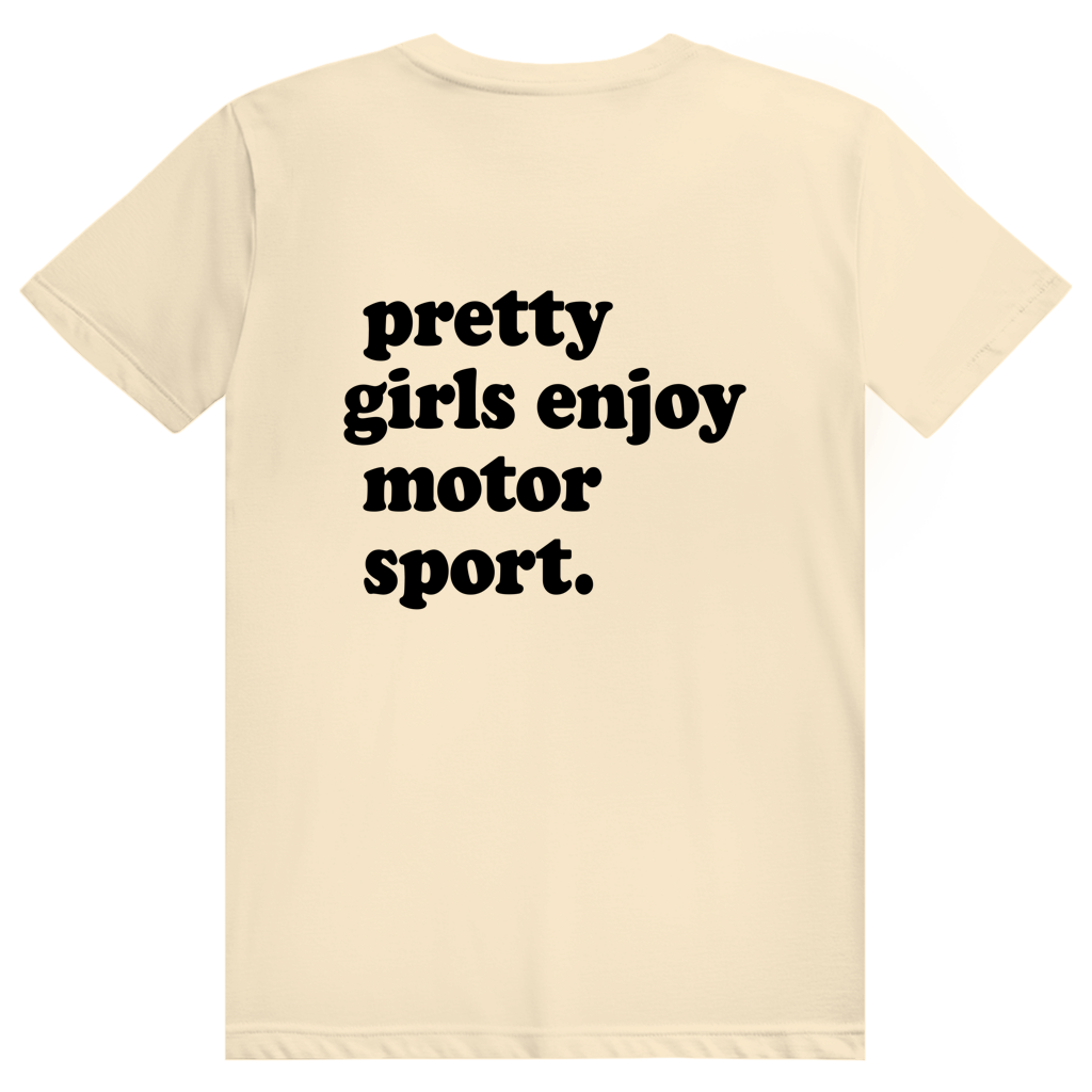 Pretty Girls Enjoy Motorsport - Lustiges Motorsport Statement - Premium Bio Unisex (Rückendruck) T-Shirt
