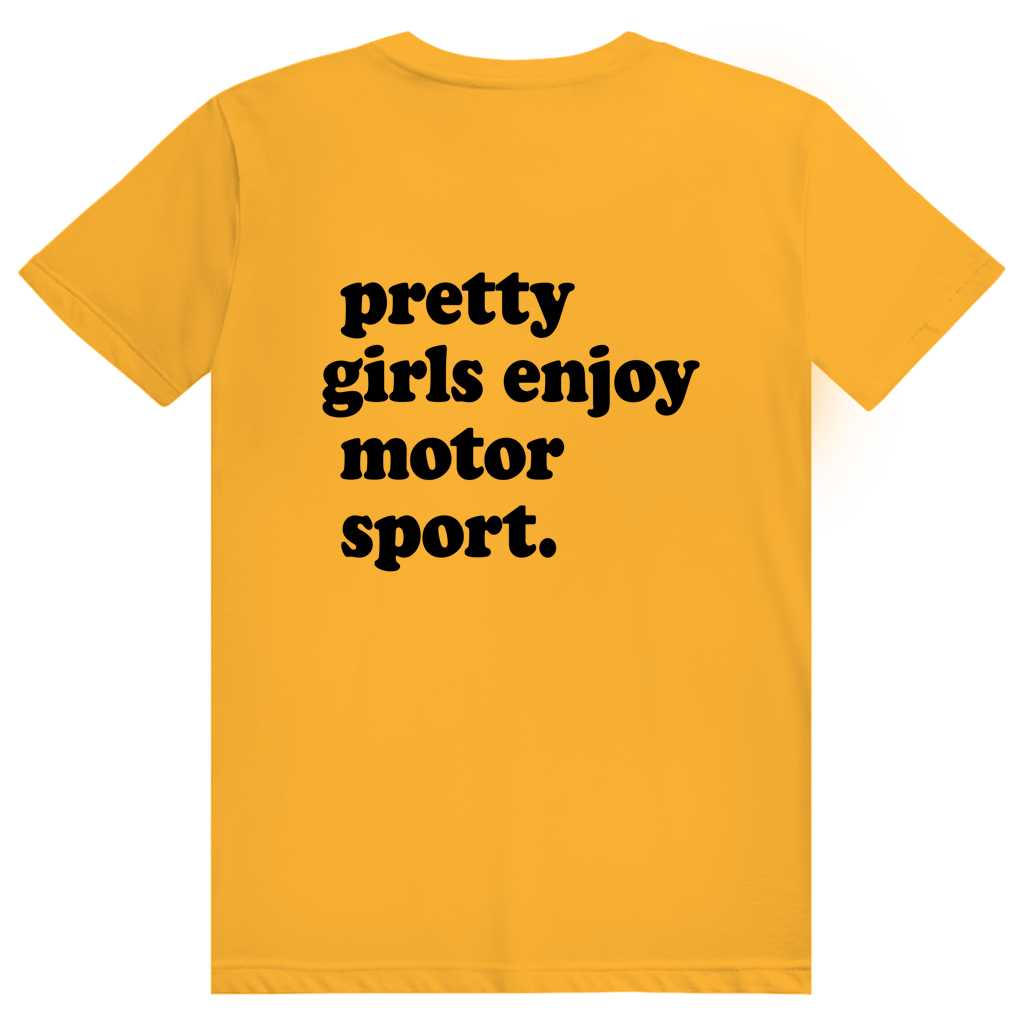 Pretty Girls Enjoy Motorsport - Lustiges Motorsport Statement - Premium Bio Unisex (Rückendruck) T-Shirt