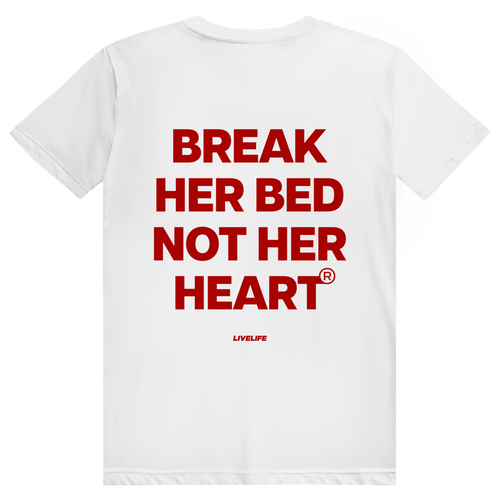 Break Her Bed Not Her Heart - Freches Sex Statement - Premium Bio Unisex (Rückendruck) T-Shirt