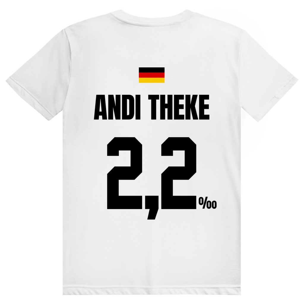 Andi Theke - Sauftrikot Deutschland Trikot - Premium Bio Unisex (Rückendruck) T-Shirt