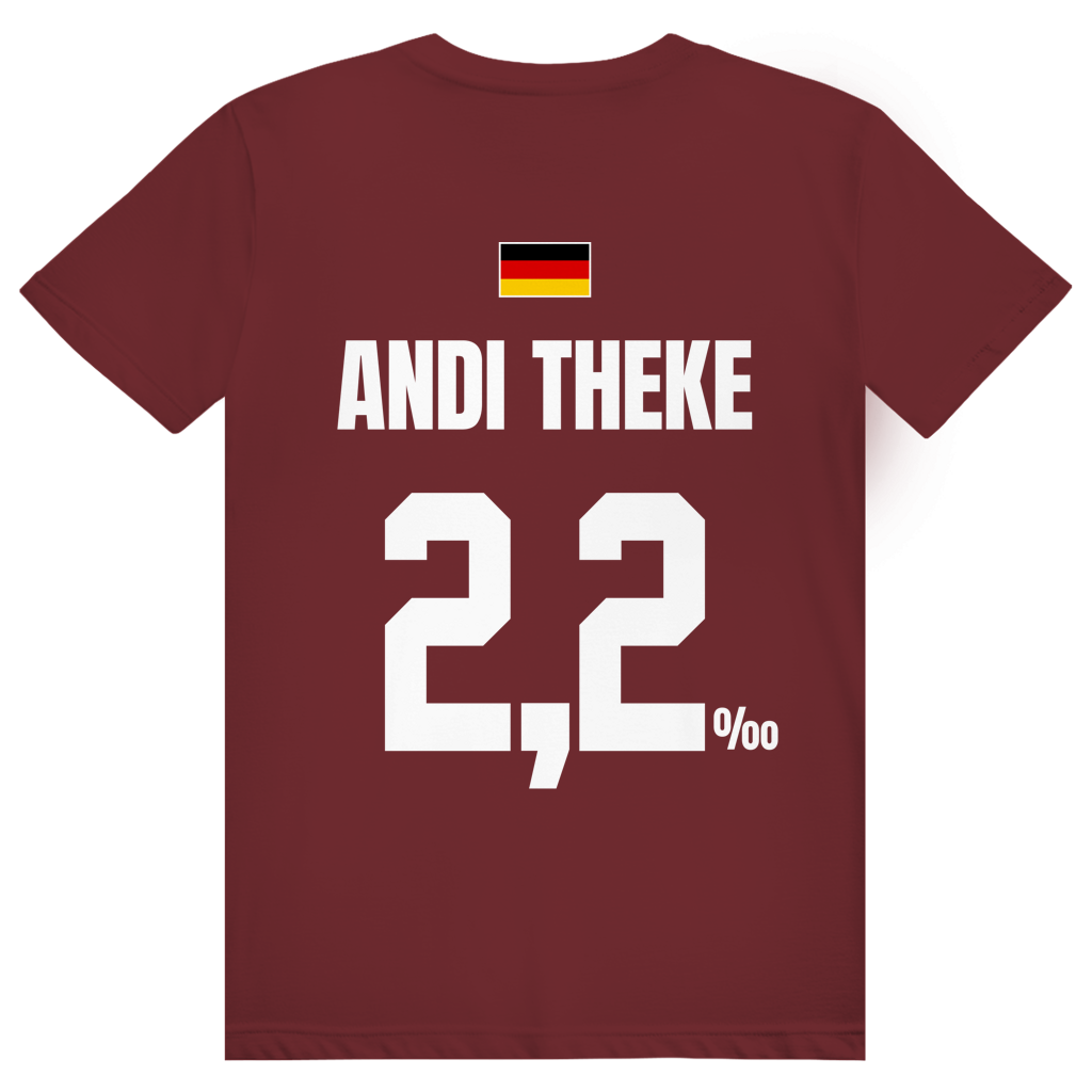 Andi Theke - Sauftrikot Deutschland Trikot - Premium Bio Unisex (Rückendruck) T-Shirt
