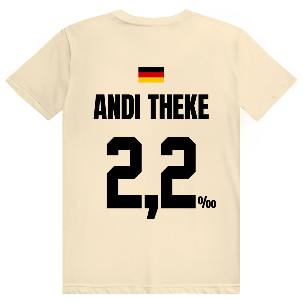 Andi Theke - Sauftrikot Deutschland Trikot - Premium Bio Unisex (Rückendruck) T-Shirt