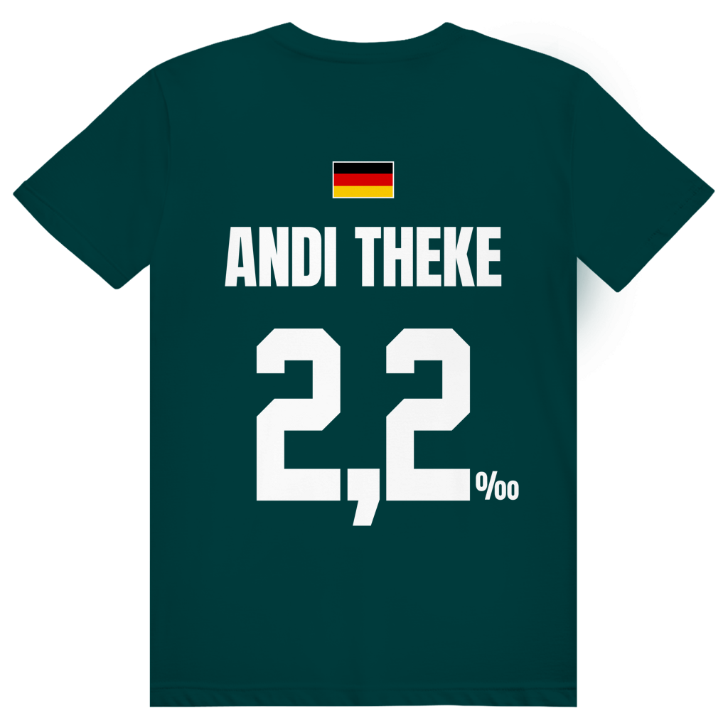 Andi Theke - Sauftrikot Deutschland Trikot - Premium Bio Unisex (Rückendruck) T-Shirt