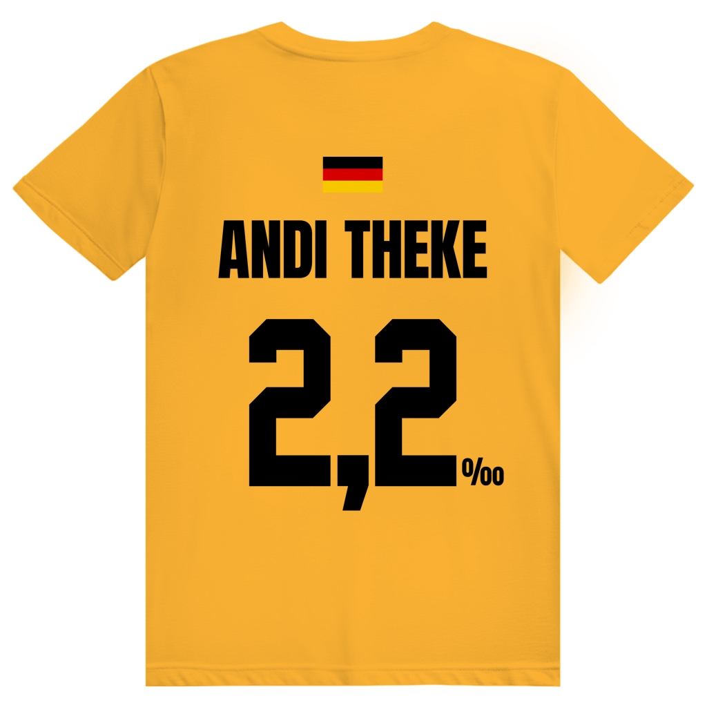Andi Theke - Sauftrikot Deutschland Trikot - Premium Bio Unisex (Rückendruck) T-Shirt