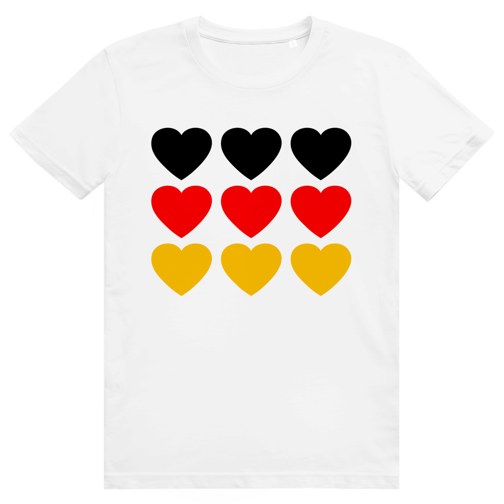 Deutschland Herzen - Sauftrikot Deutschland Herzen Print - Premium Bio Unisex T-Shirt