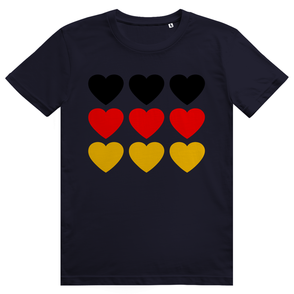 Deutschland Herzen - Sauftrikot Deutschland Herzen Print - Premium Bio Unisex T-Shirt