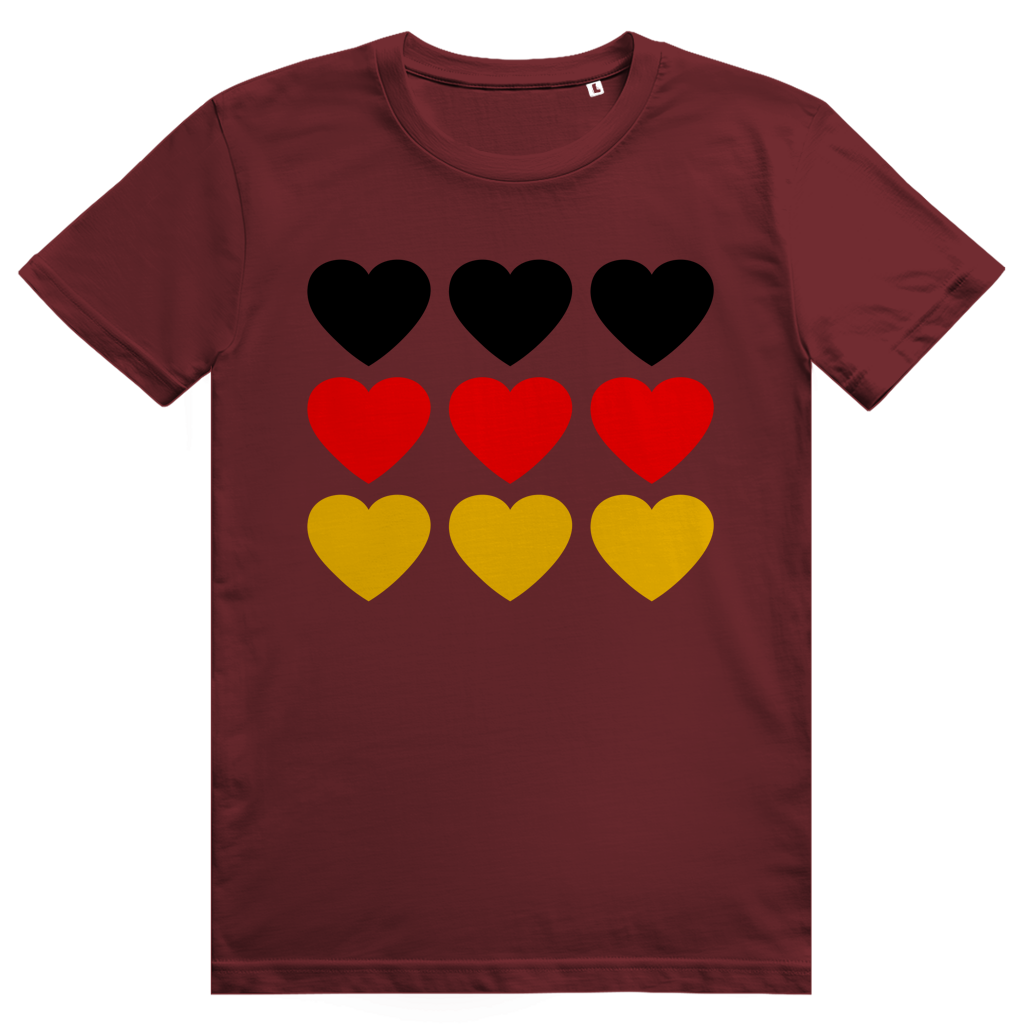 Deutschland Herzen - Sauftrikot Deutschland Herzen Print - Premium Bio Unisex T-Shirt